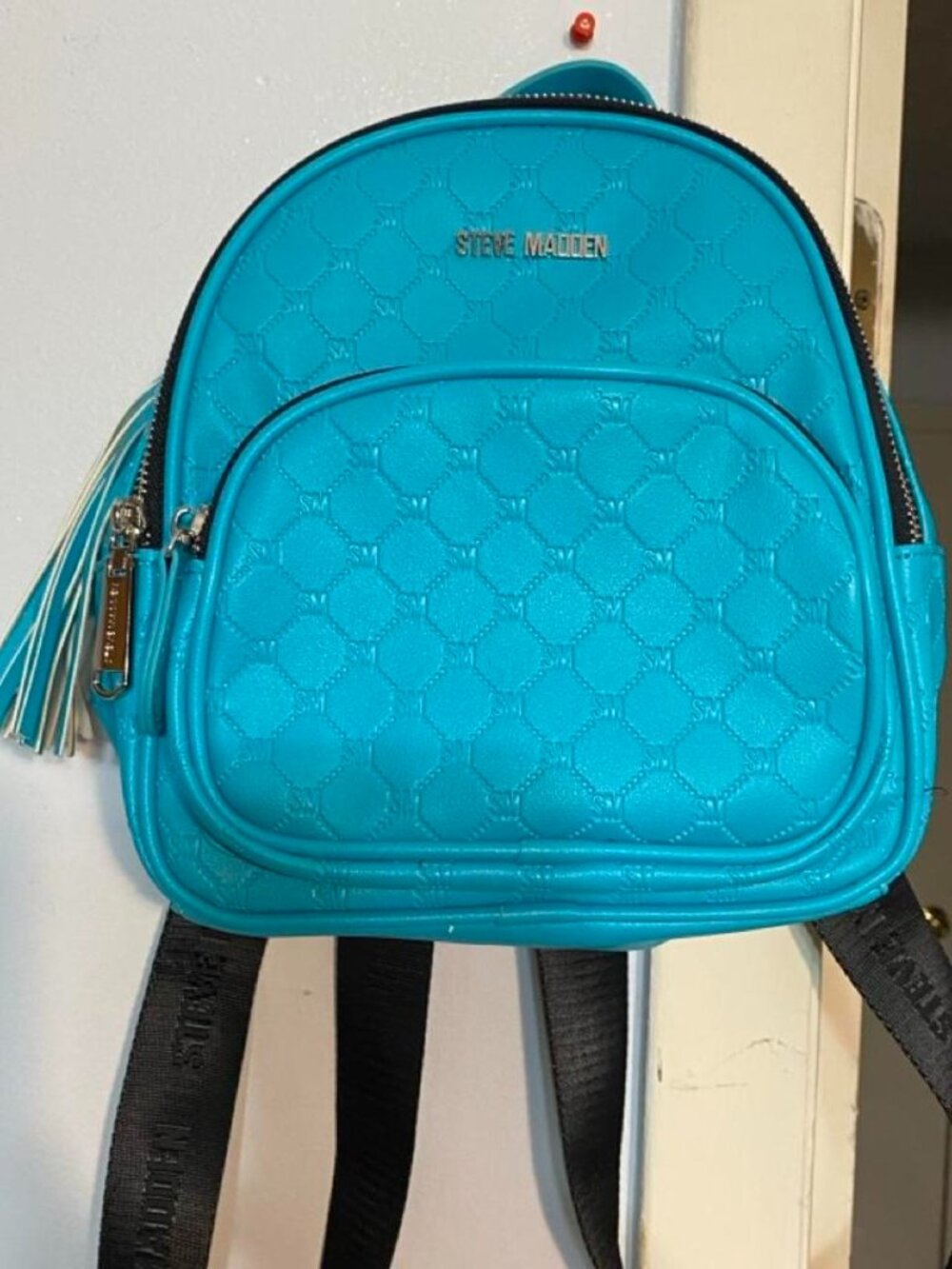 Steve Madden Quilted Teal Mini Backpack